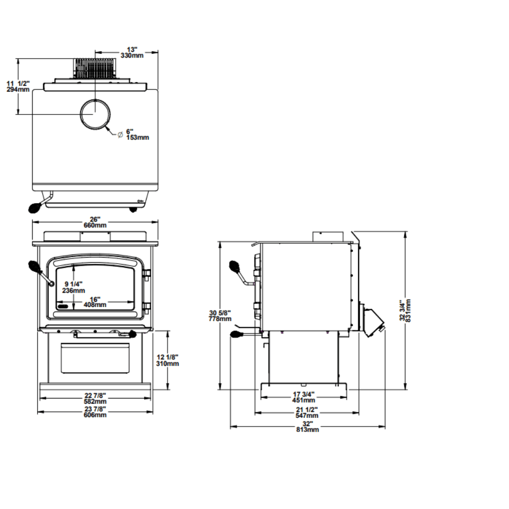 Drolet Heritage Wood Burning Stove With Blower